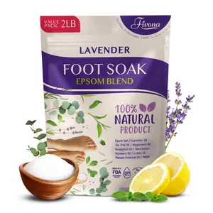 Foot Soak Epsom Salt with Lavender - Value Pack - 2 LB - Calming Foot Bath Salt, Relax & Renew Tired Feet, Soften Calluses - Rejuvenating Pedicure Spa at Home