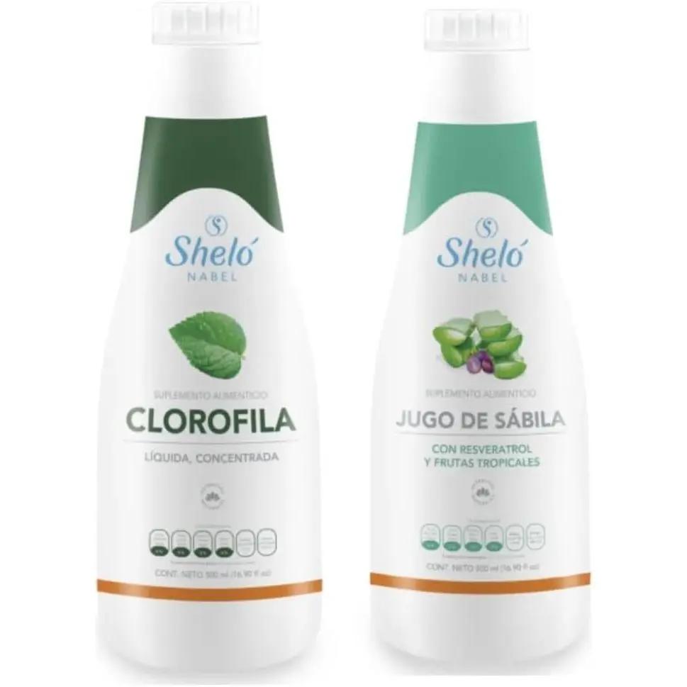 Sheló Nabel Chlorophyll & Aloe Juice - support digestion and general wellness | 500 ml (16.9 fl oz)