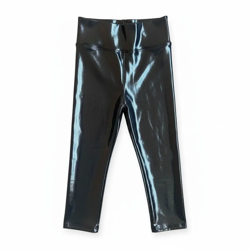 Midnight Metal Legging - Kids, High-Waisted Fit, Breathable & Machine Washable, Graphic Love Design, Oversized Leggings for Trendsetters, US Made, 95% Poly 5% Spandex Blend