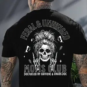 Feral and Unhinged Moms Club Shirt, Skeleton Coffee Mom Shirt, Edgy Mom Graphic Tee, Funny Mom Shirt, Trendy Mom Shirt, Rad Mom Shirt