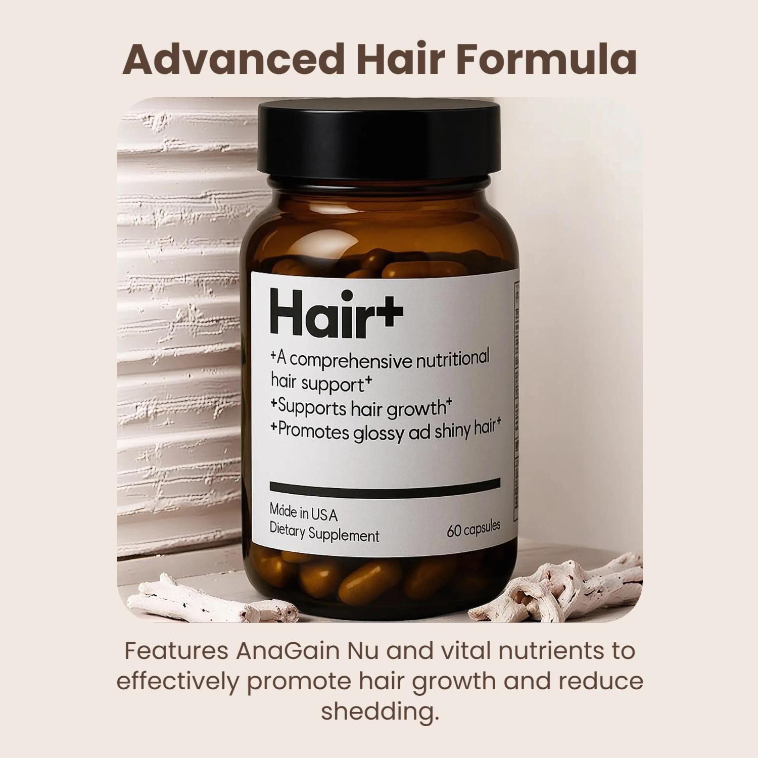 Hair Growth Supplement with AnaGain Nu Biotin Zinc & Black Sesame 60 Capsules - Thumbnail 2