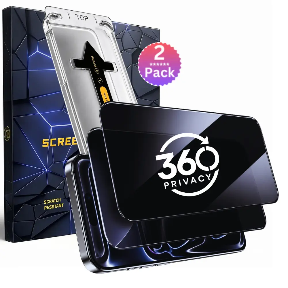 2 Pack Multi-Model Privacy Tempered Glass Screen Protector for iPhone 17/16/15/14/13/12/11 - 9H Hardness, Shockproof, Impact-Absorbing Anti-Spy, 4 Side 360° Privacy, HD, Tempered Glass Feels Smooth Yet Tough Mobile Phone Accessory