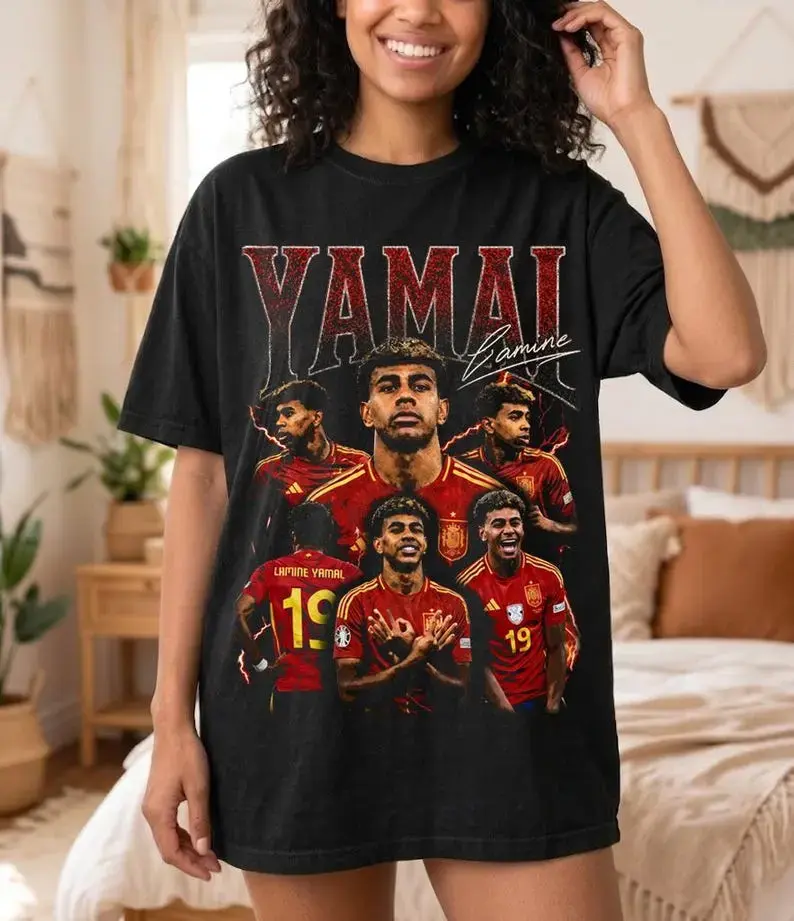 Lamine Yamal Spain T-Shirt Retro Shirt Vintage Shirt, Full Color, For Men, For Women, Casual, Classic Fashion, Tee Print