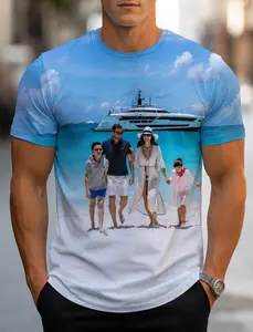 Customizable Men's and Women's 3D Fashion Custom T-Shirt, Crew Neck, Casual  Knit Fabric, Slight Stretch, Heat Transfer, Personalized Gift for Adults, Regular Fit - Spring/Autumn Collection, Custom T-Shirt