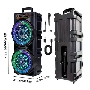 Portable Bluetooth Speaker Powerful Dual 8-Inch Wireless Speaker - 26 Dynamic RGB Lighting Modes, Immersive Bass for Parties & Events, TWS Function, Type-C Charge, Supports TF Card, Professional Sound Bo Audio  Smartphone