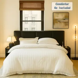 3D Jacquard Tassel Fringe Duvet Cover Set (No Comforter) with Pillowcases, Ultra-Soft & Breathable Bedding for All Seasons, Lightweight and Machine Washable, Boho Aesthetic Cozy Room Decor, Bedroom Makeover，Gift for Mother’s Day