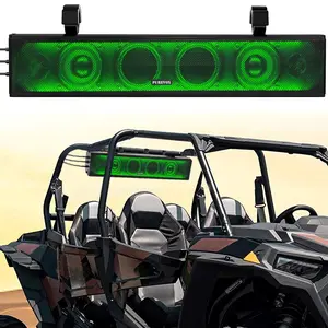Korbros 25inches Golf Cart Soundbar Full Range Speakers 500W Output RGB Lights Rugged ABS Enclosure Motorcycle Off-Road Vehicle Audio System Premium Stereo Music Player