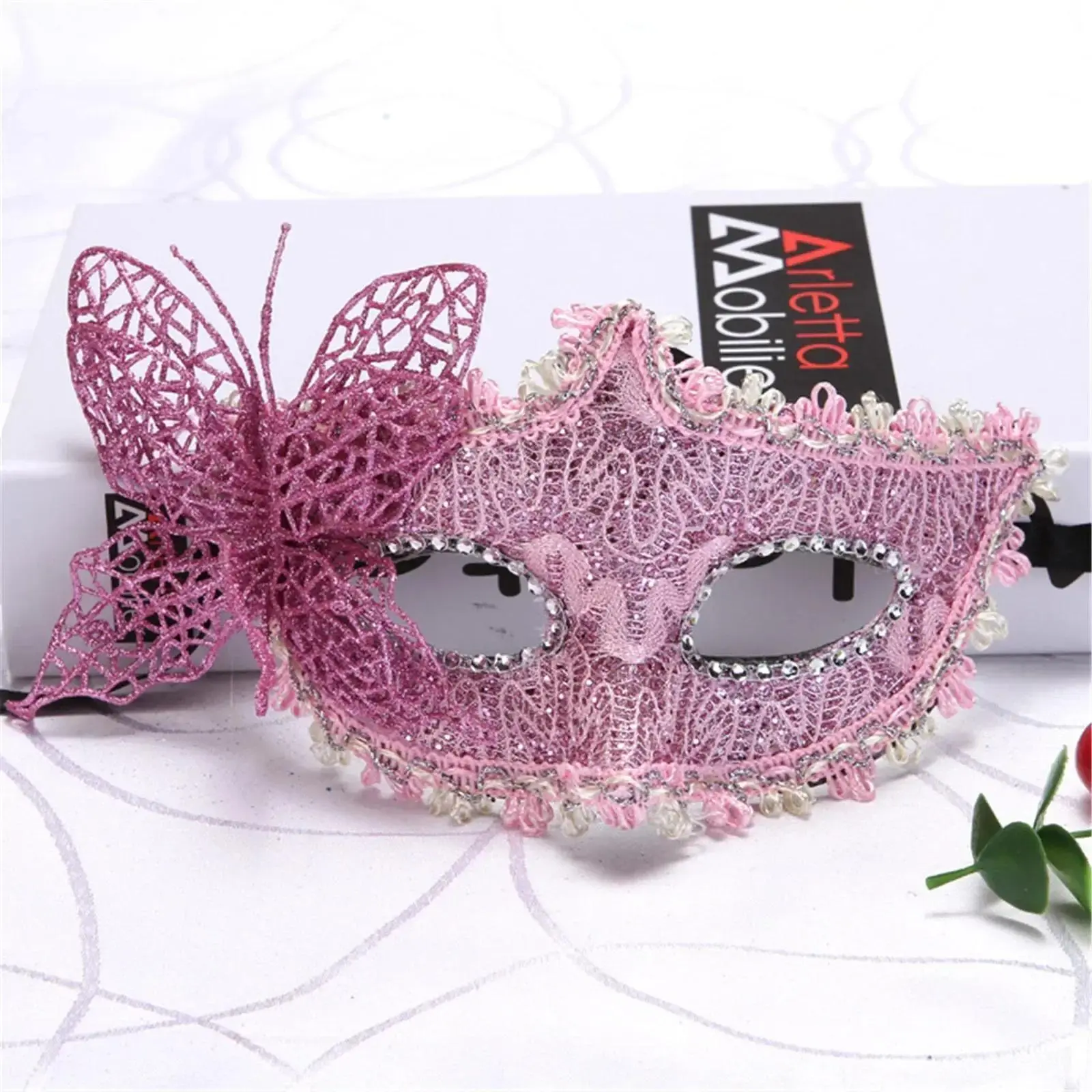 Lightweight Leather Cloth Surround Masquerade Mask - Eye-Catching Plastic Costume Accessory with Unique Dragon & Hollow Butterfly Patterns for Halloween Events, Fashion Accessories Set Component