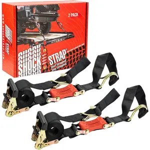 9ft x 2in SHOCKSTRAP® Constant Tension Ratchet Strap with Wire Hooks, 6k Break Strength 2k Working Load Limit
