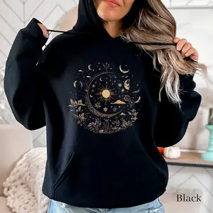 Magic Moon Sweatshirt, Witch Style Hoodie, Mysterious Moon Sweater, Gift for Moon Lovers, Starry Sky Moon, Witch Aesthetic Gift, Moon Sweatshirt