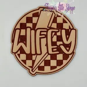 Wifey Leather Freshie - Trendy Design with Long Lasting Fragrance for Cars & Offices, Custom Scent Options, Refillable for Extended Use