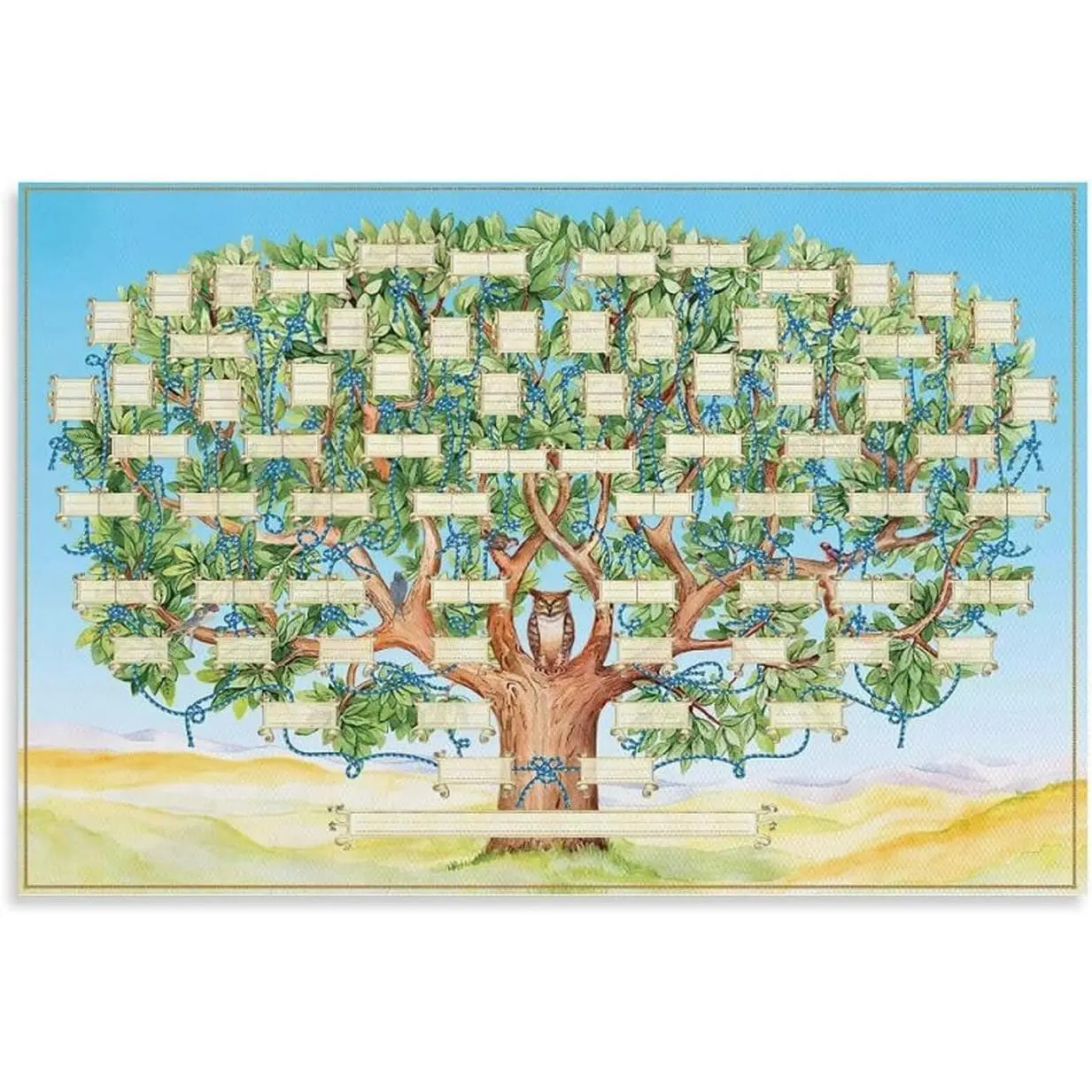 Family Tree Chart to Fill in - 6 Generation Genealogy Poster Blank Fillable Ancestry Chart Canvas Print Family Tree Geneology Chart Poster for Family Member Poster Style 16x24inch(40x60cm)