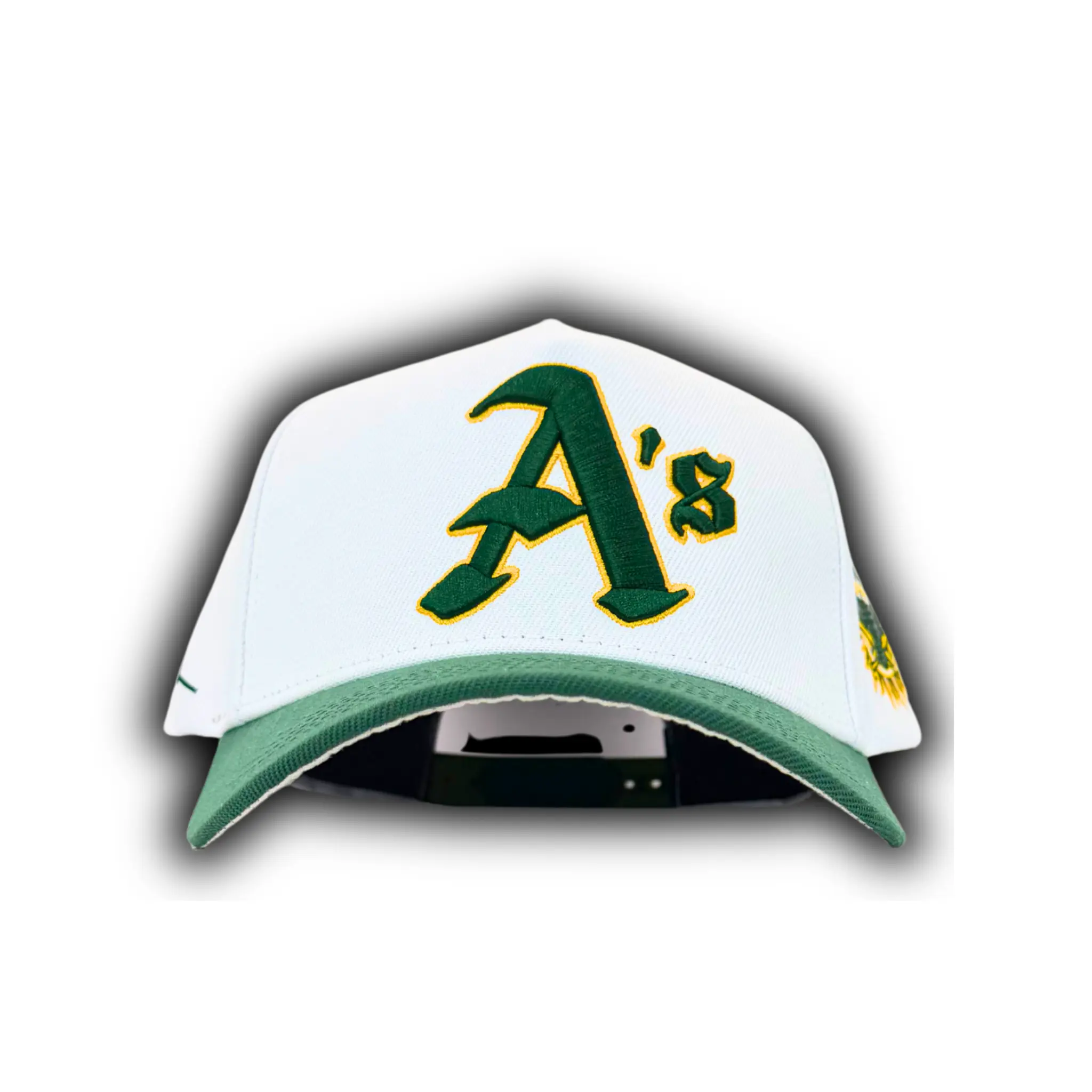 REMASTERD LETTER A's w/SUEDE UV CUSTOM SILK SATIN LINING SNAPBACK WHITE/GREEN