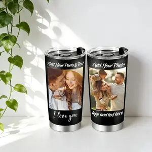 Personalized Coffee Tumbler with Picture & Text - Custom Photo Travel Mug, 20oz Stainless Steel Tumbler, Father's Day Gift idea, Birthday Anniversary Gift