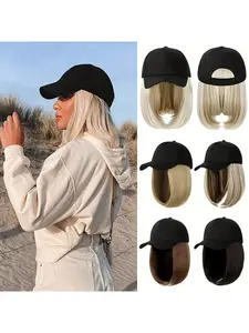 Women's Baseball Cap Wigs Adjustable Snapback Cap Full Head Cover, Summer Wave Hair Fake Hat, Perfect Gift for Friends & Family, Versatile Party Accessory