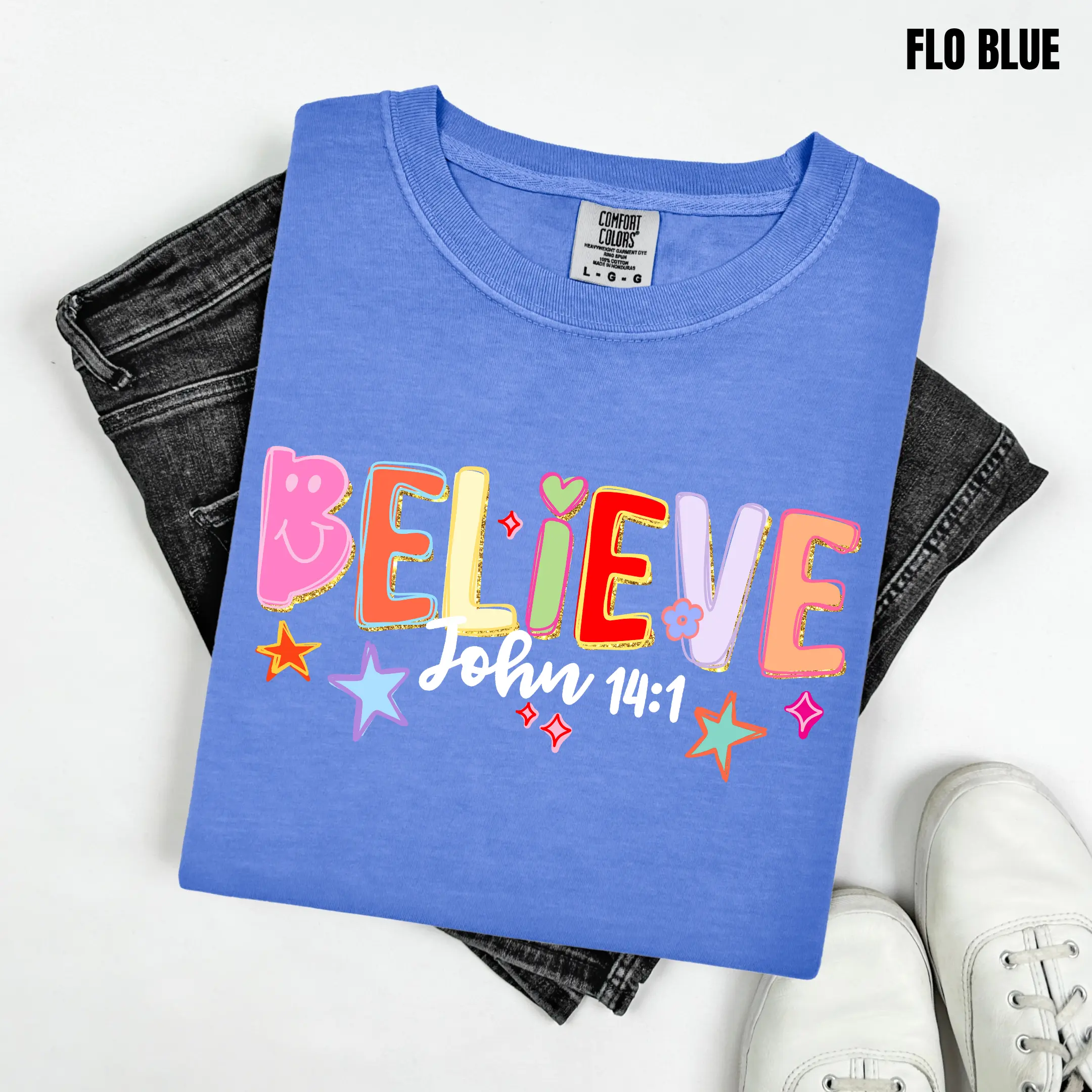 Vivid BELIEVE Comfort Colors T-Shirt 'NLB'