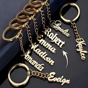 Costumized Name Gold Keychain