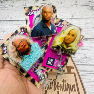 Funny Expressions Acrylic Badge Reel Retractable ID Holder For Nurses, Sassy Healthcare Workers, And Medical Professionals