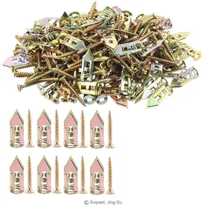 150 pcs Self-Drilling Drywall Anchors with Screws, 0.47x1.18 Inch Zinc Plated Steel Drywall Wall Anchors and Screws Kit Heavy Duty