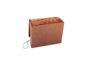 Smead 70388 Jan-Dec Expanding File, 12 Pocket, Letter, Leather-Like Redrope