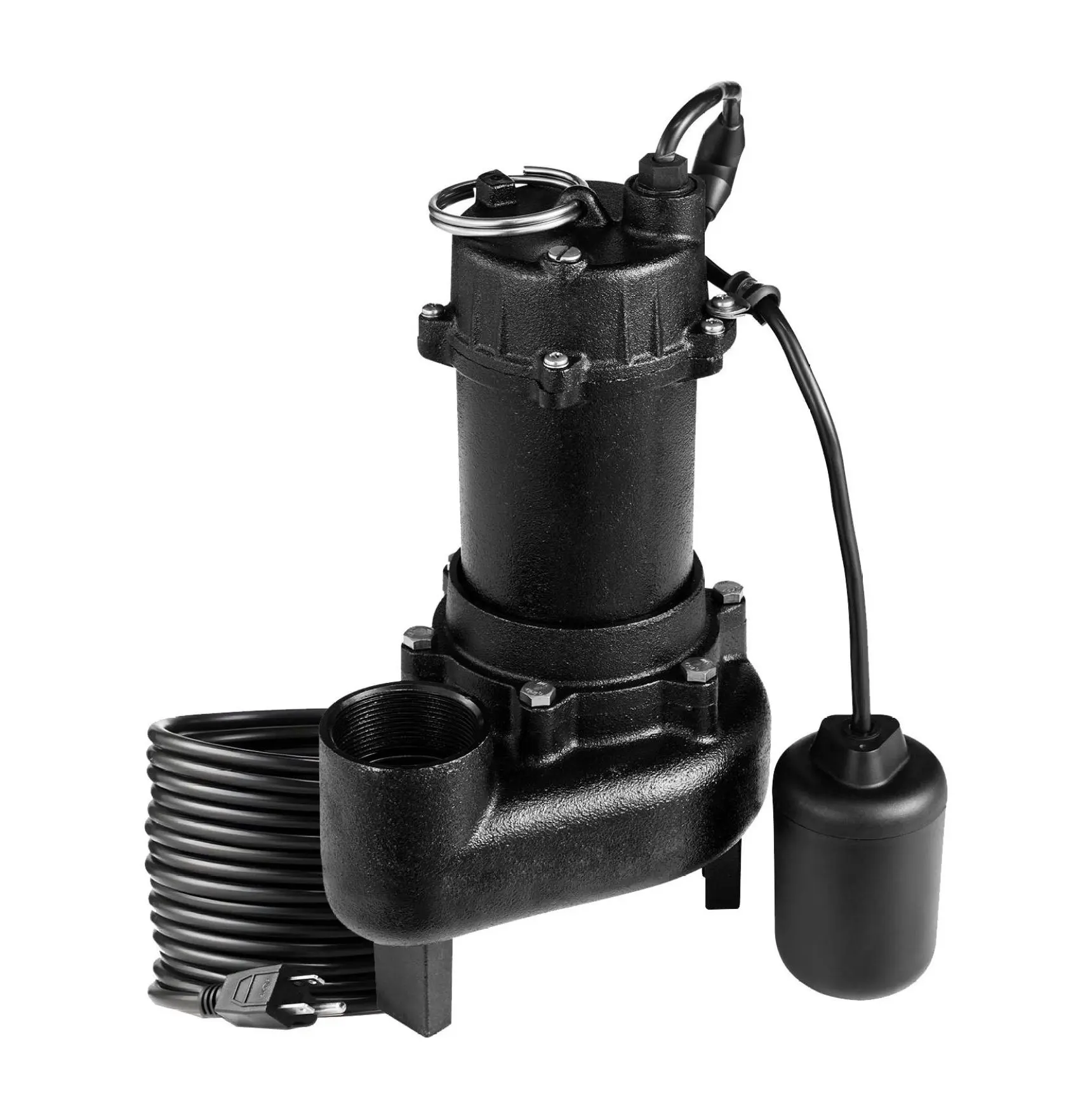 Submersible Sewage Pump 1 HP 5200 GPH - Cast Iron Effluent Pump w/ Float Switch Default