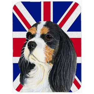 Carolines Treasures  7.75 x 9.25 In. Cavalier Spaniel With English Union Jack British Flag Mouse Pad- Hot Pad Or Trivet