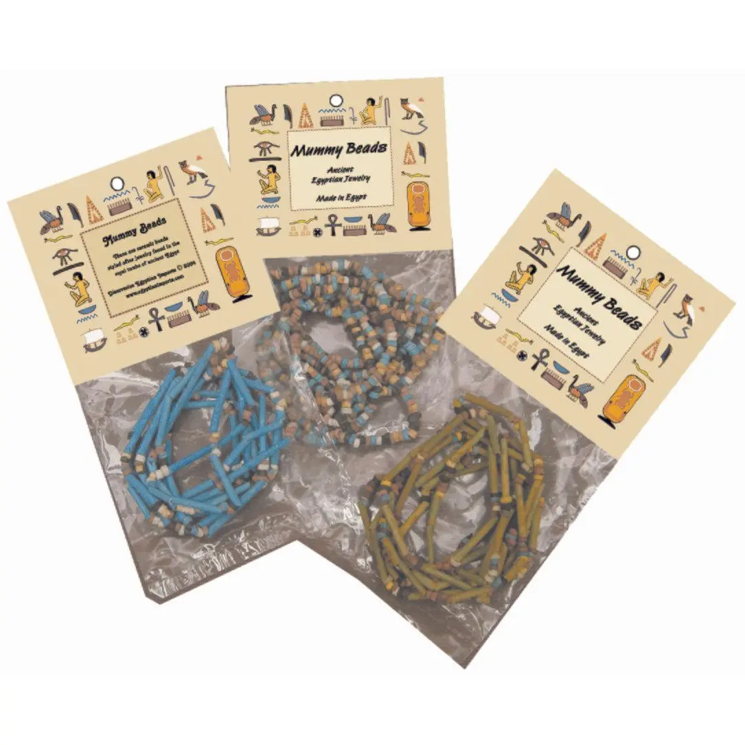 Egyptian Mummy Bead Necklace - Assorted Styles and Colors - 24"