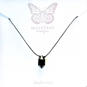 Black Onyx Double Terminated Point Necklace