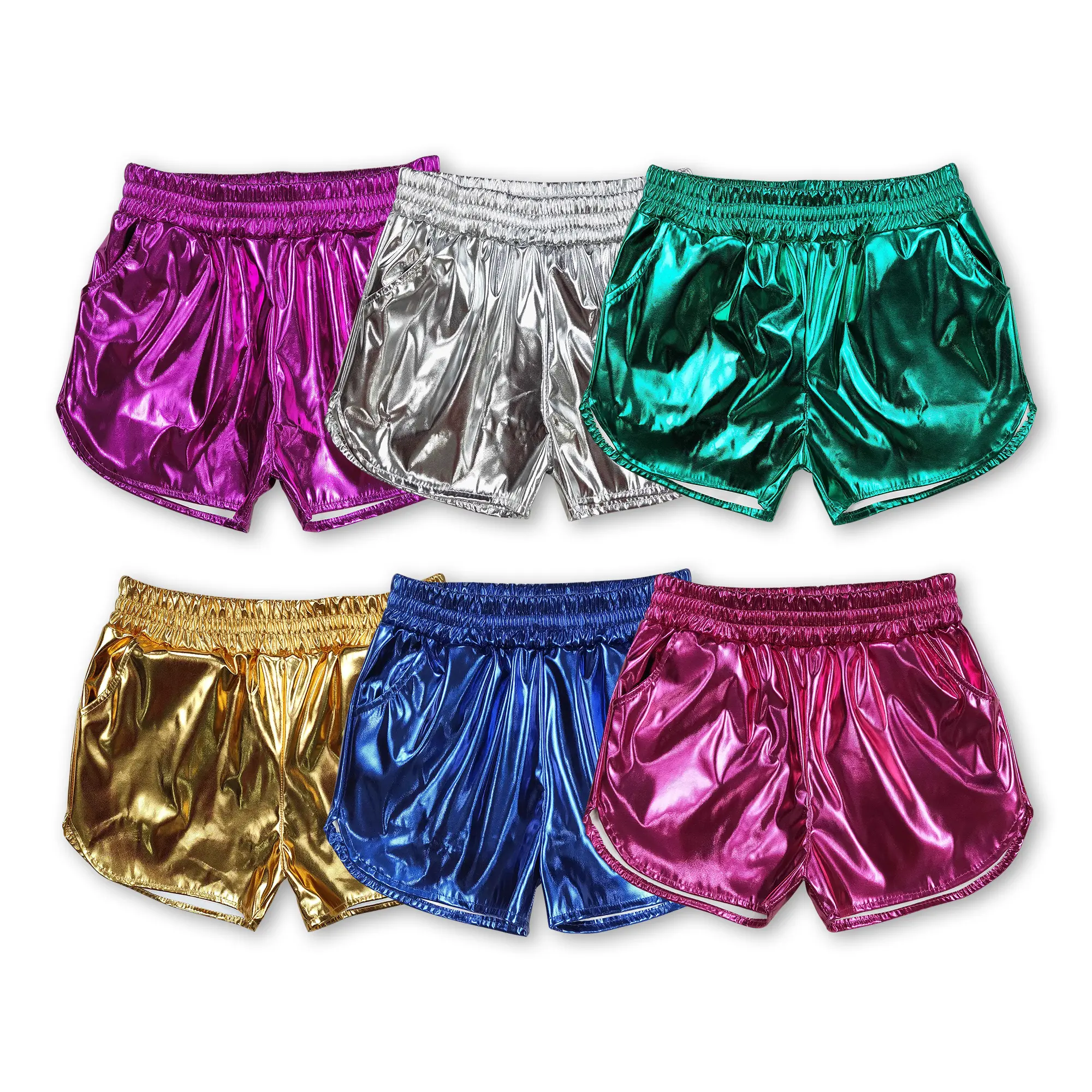 Girl Summer Bottom Colorful Holiday Clothes fake Leather Shorts