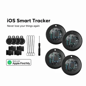 Air Tracker Tags - 4-piece set. Bluetooth tracker. Suitable for Apple Find My, Finder Locator, iPhone for wallet and keys, GPS tracking device, suitable for children, pets and luggage, rechargeable battery available.