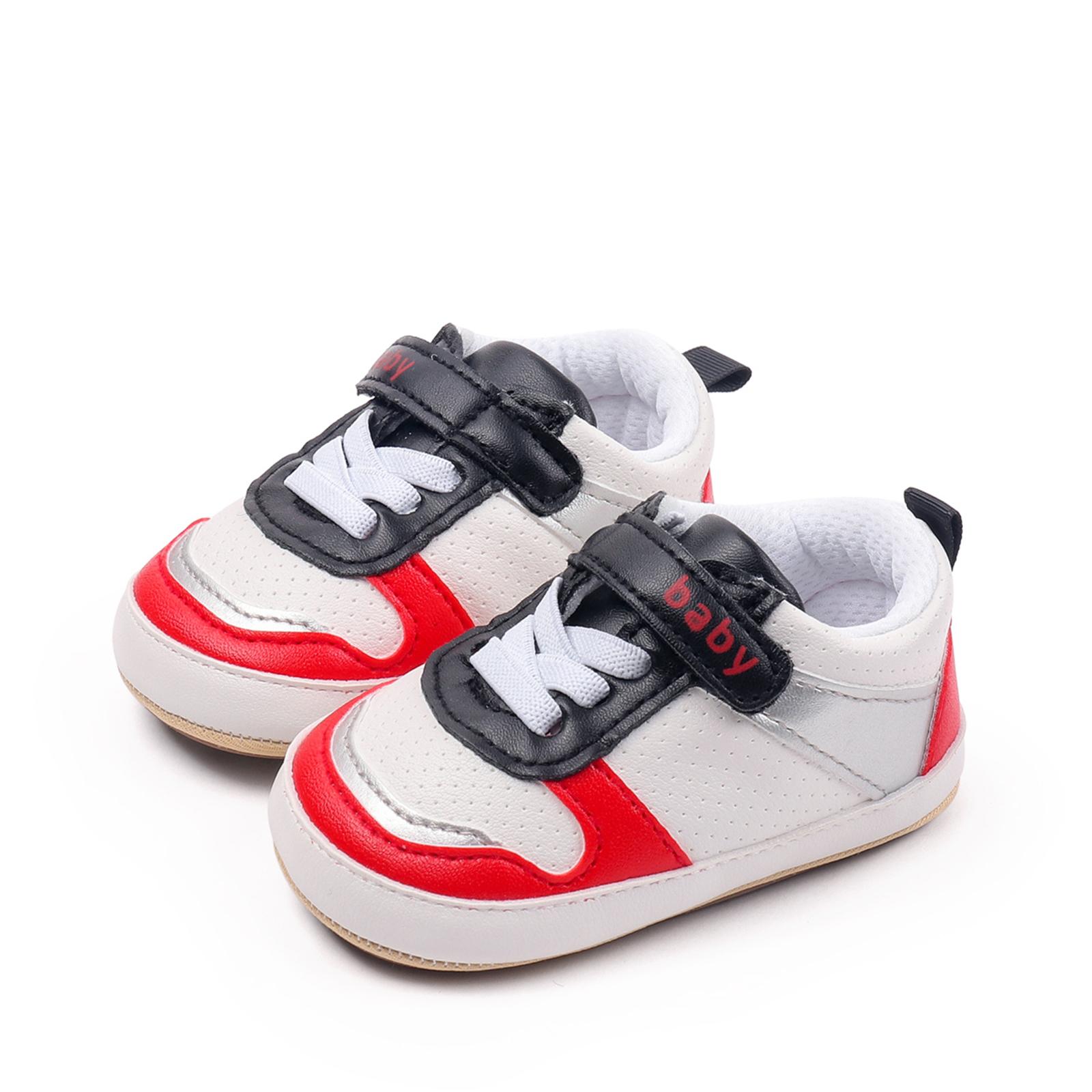 Ma&Baby Baby Sneakers Contrast Color Sequins Shoelace Soft Sole Non-Slip Infant First Walking Shoes for Spring Fall 0-18 M