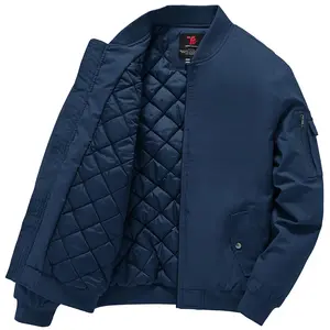 GOPUNE Men's Winter Quilted Bomber Jacket Windproof Windbreakers Casual Coats