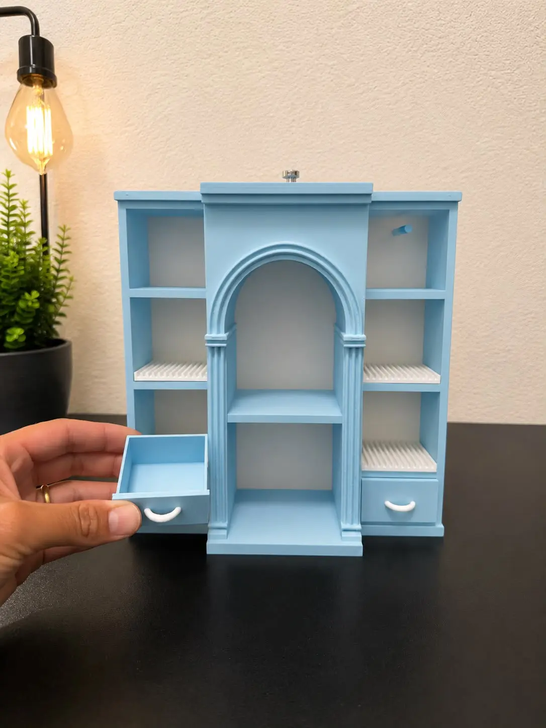 Mini Blue Vinyl Shelf with 4 Slots (Items not Included)