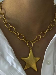 vintage chic punk hip-hop unique exquisite exaggerated big star pendant necklace, gift for her, fashion vintage bohemian jewelry accessories for women & men