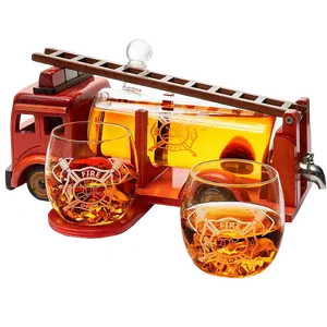 Firetruck Whiskey Decanter with Two 12 oz