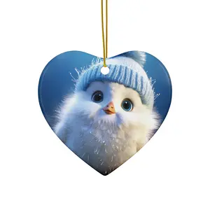 Christmas Dove Ceramic Ornament, 4 Shapes