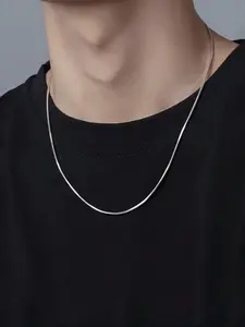 Men's Stainless Steel Necklace, Minimalist Chain Necklaces, Simple Square Snake Chain, Fashion Vintage Style, Suitable for Daily Wear & Gifts