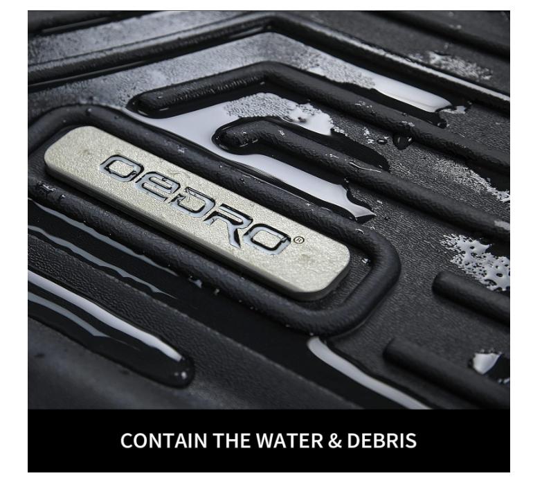 YITAMOTOR Floor Mats Fits for Ford F250/F350/F450 2017-2024 Super Duty Crew Cab w/Under Seat Storage, TPE All Weather Custom Fit F-250/F-350 Car Accessories 1st&2nd Bucket Seats