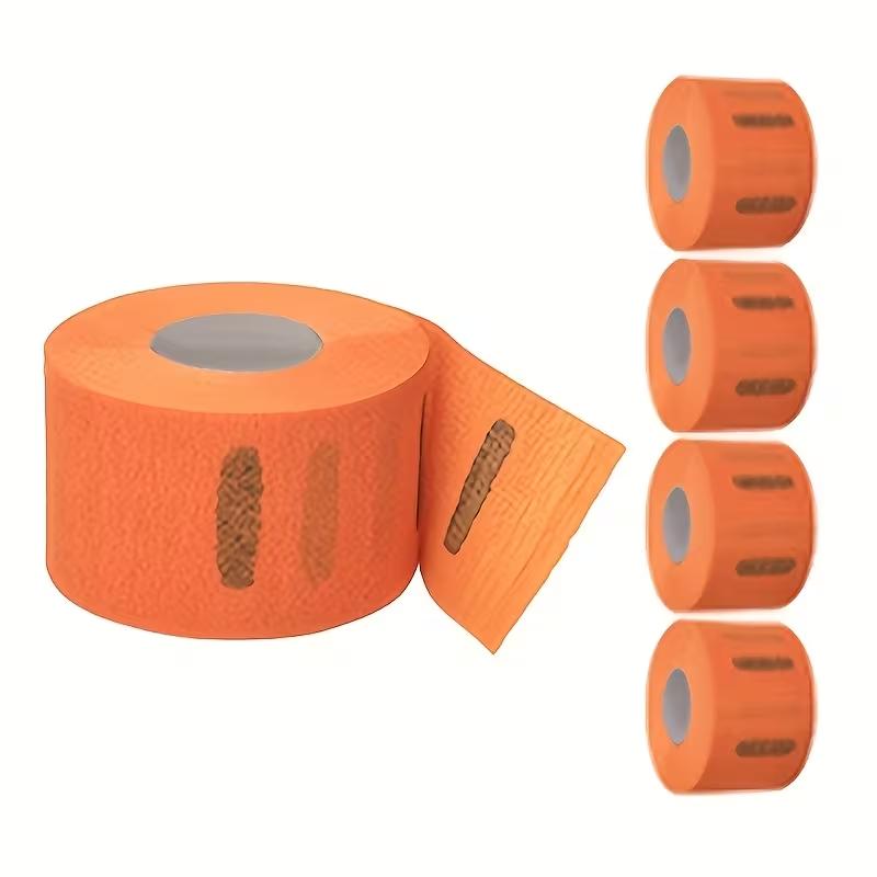 5 Rolls/set(500 Pieces) Of Disposable Hair Paper Neck Strips, Disposable Neck Paper, Professional Elastic Paper Neck Strap Protector, Hair Accessories And Tools