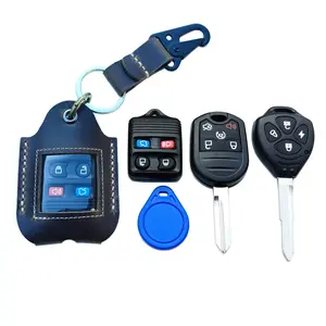 handmade Leather Remote Key Fob cover,Leather Car Smart Key Sleeve Protector Holder