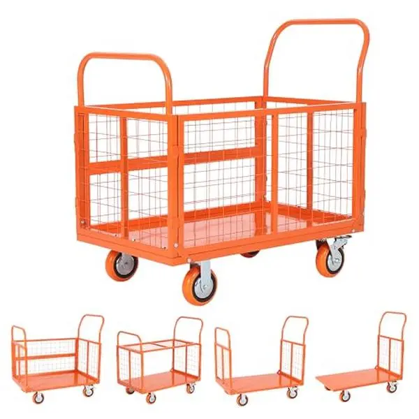 GAOMON 6-in-1 Foldable Platform Truck Cart with Cage, 1800 Lbs Capacity