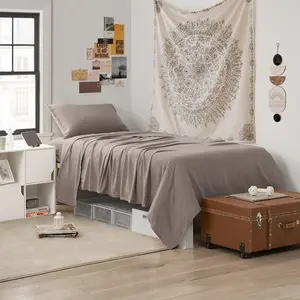 Dark Sky Reserve - Bamboo Linen Twin XL Sheet Set -  Portugal Made - Driftwood Taupe