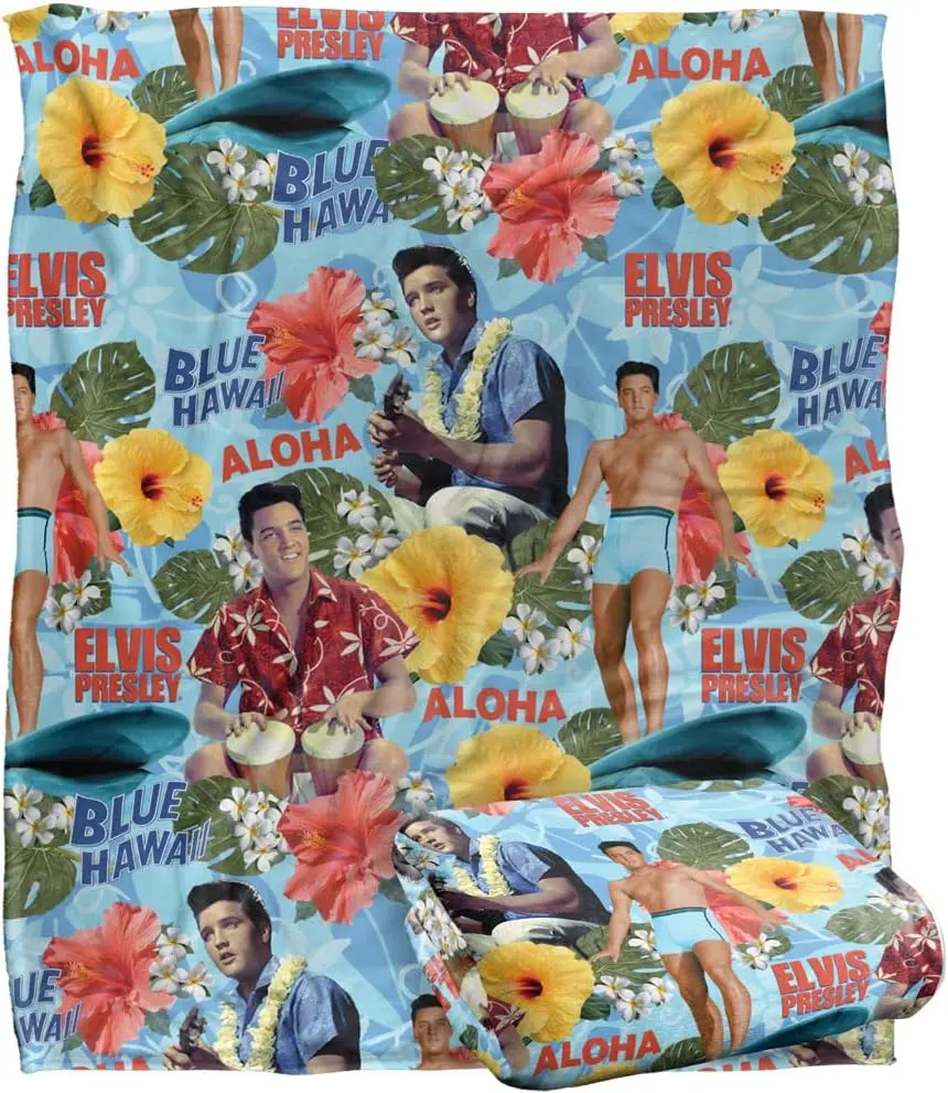 Super Soft Elvis Presley Blue Hawaii Silky Touch Throw Blanket 60x80 Inches Lightweight Decorative Bed Sofa Travel,warm,figure,cute,grad,breathable