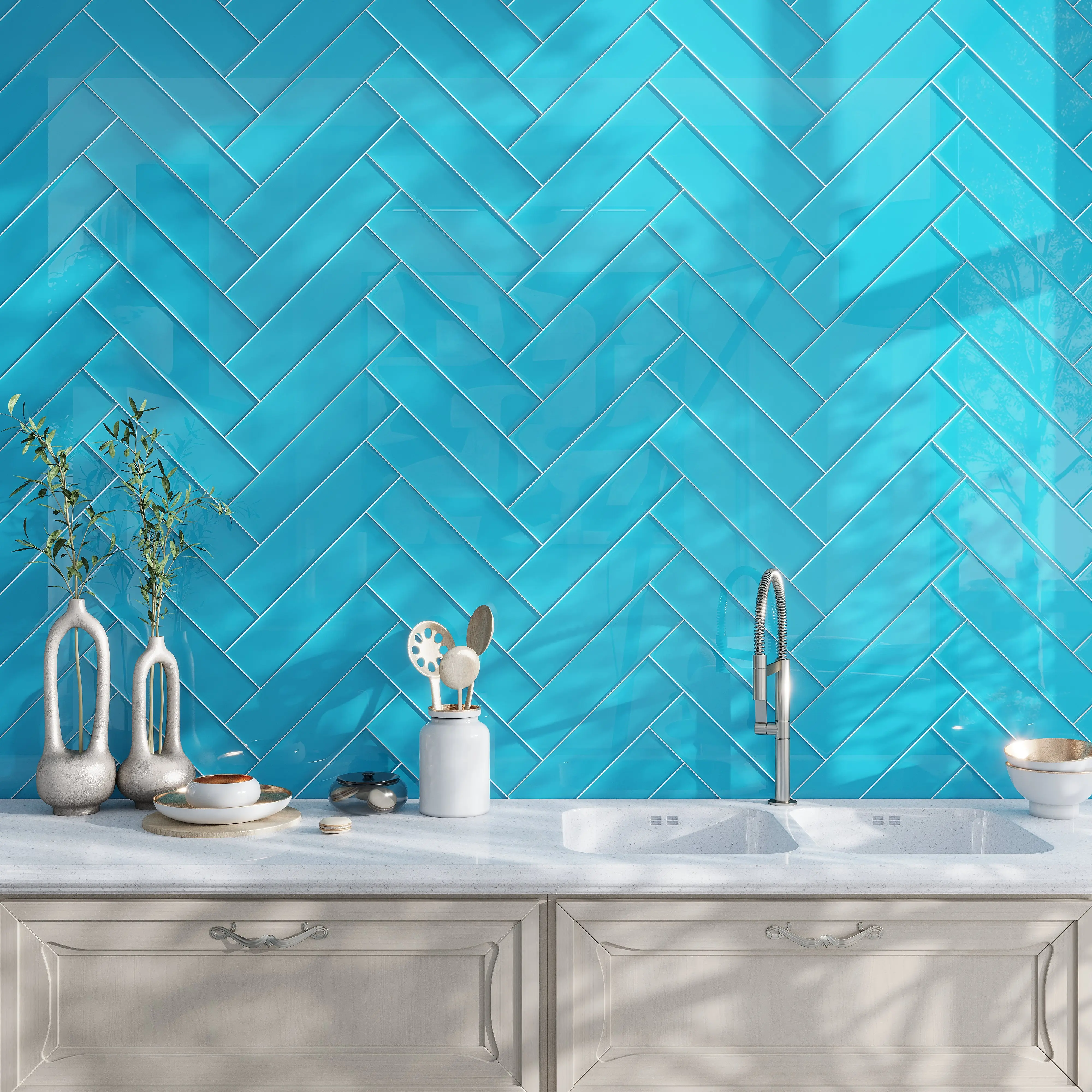 Sapphire Blue 4x16 Glossy Subway Glass Tile (12 pack, 5.33 sq ft/case)