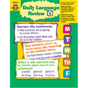 212 MAIN Evan-Moor EMC581 Daily Language Review Workbook, Gr. 3 School & Educational Office Stationery Supply