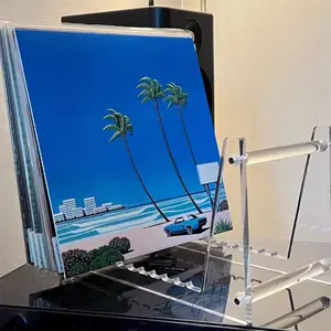 Acrylic Transparent Record Stand Display Rack, Modern Stylish Vinyl Holder for Home Decor, Perfect Storage Solution for Music Albums