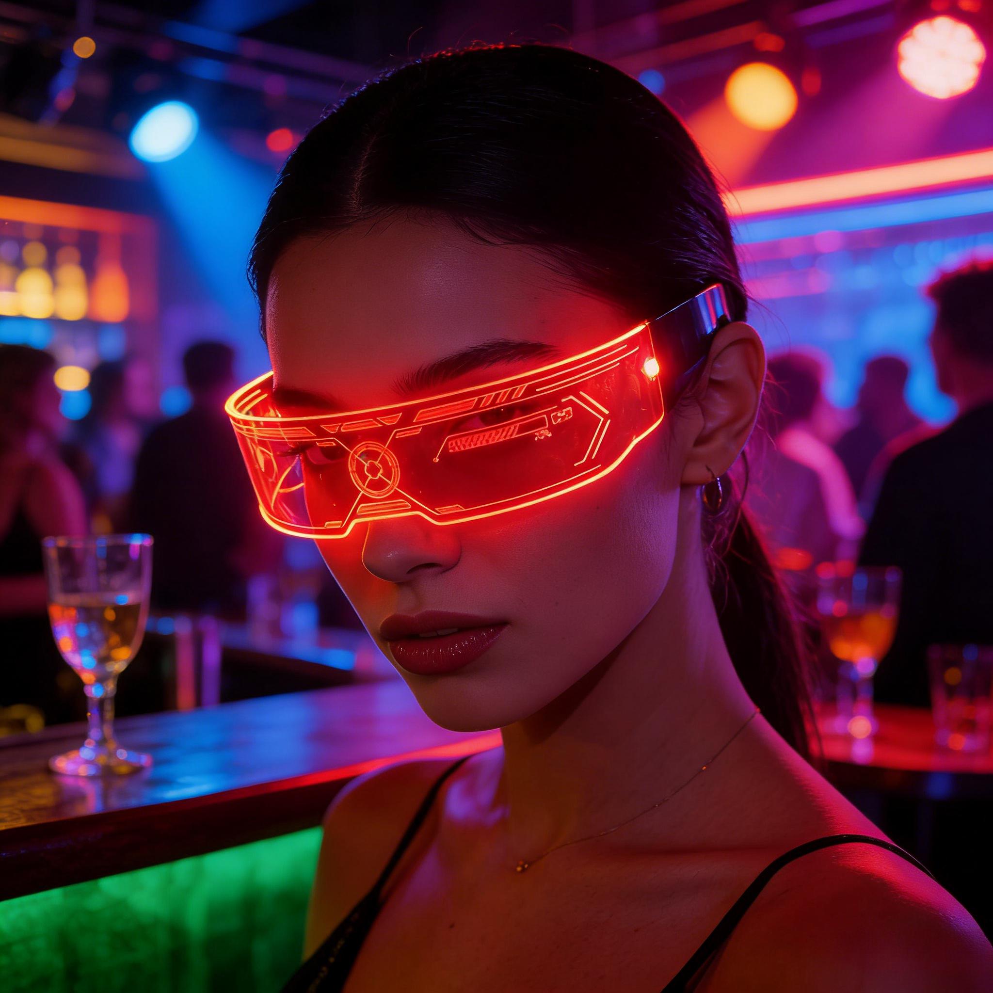 7-color double-sided controllable LED luminous glasses, cool luminous goggles, fashionable and futuristic luminous glasses suitable for electronic music, Halloween, music festivals, and sci-fi cosplay