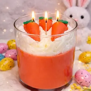 Carrot Cake Scented 3-Wick Candle for Decor and Ornaments Decoration Aroma