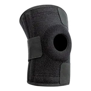 Adjustable open patella knee pad for relieving exercise pain