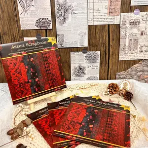 Animals & Flowers Pattern Scrapbooking Paper Pad, 12 Sheets DIY Journaling Cardstock for Bullet Journaling, Collage Art, Greeting Cards